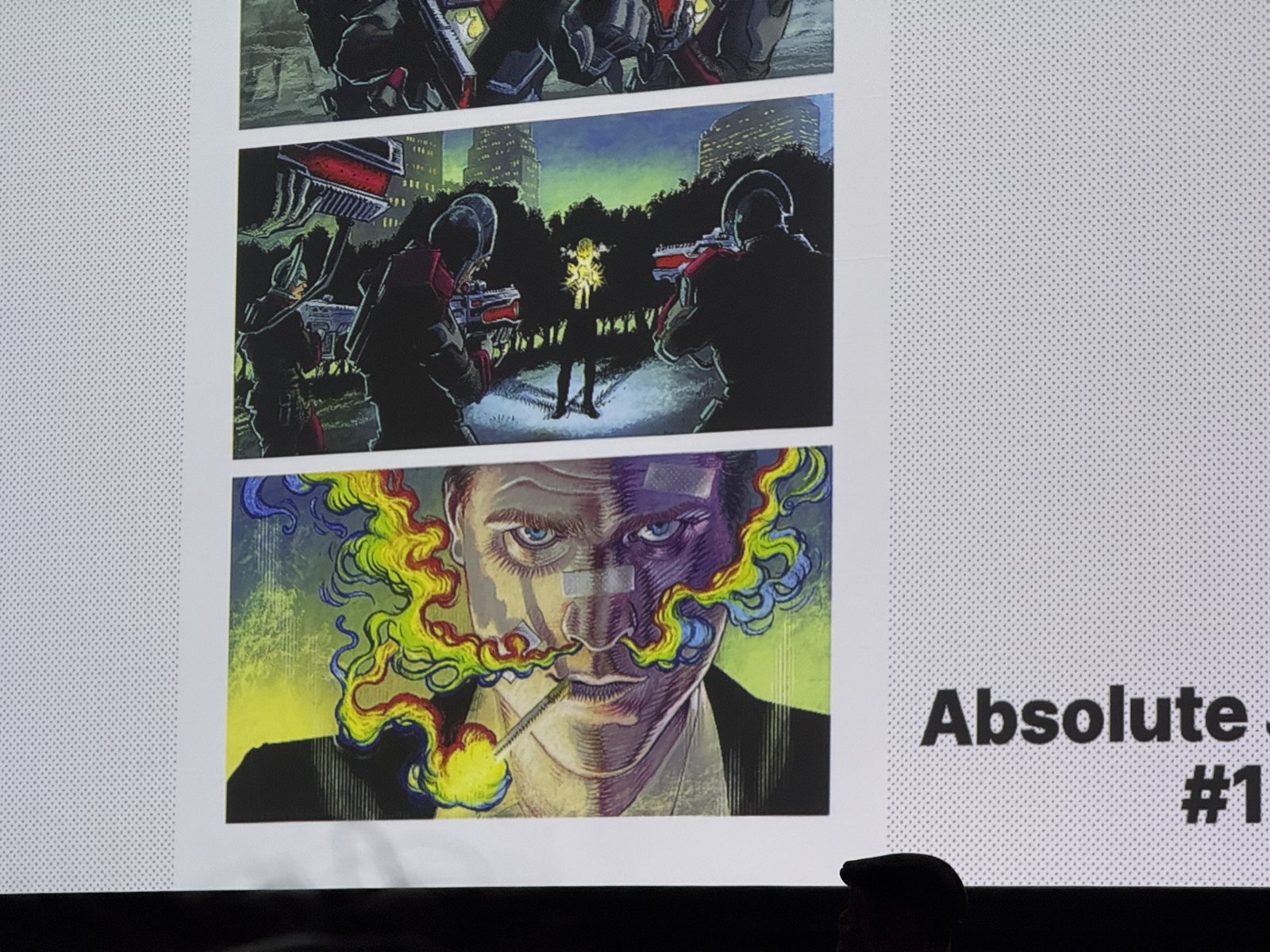 First interior pages from Absolute Justice #1 by Juan Ferreyra