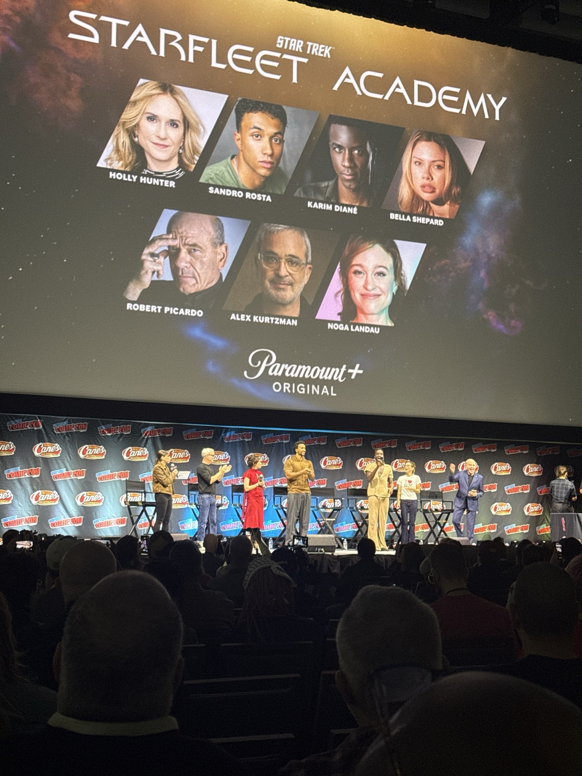 The Starfleet Academy panel lineup on the Empire Stage screen